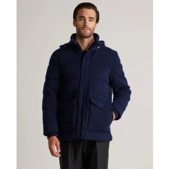 NWT Quince Mongolian Cashmere Puffer Jacket Men’s Medium True Navy $499 - Picture 1 of 13